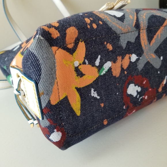 Dooney & Bourke Denim Grafitti Splatter Shoulder Bag - Picture 6 of 16